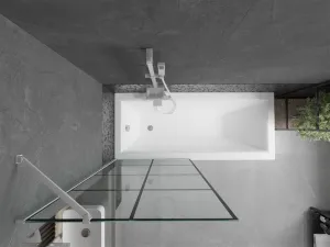 MEXEN/S - Next vaňová zástena FIX 80x150, čierny dekor, biela 895-080-000-00-77-20