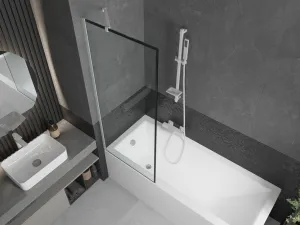 MEXEN/S - Next vaňová zástena FIX 70 x 150, čierna dekor, biela 895-070-000-00-70-20