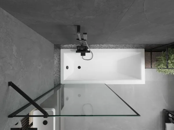 MEXEN/S - Next vaňová zástena FIX 90 x 150, čierna dekor, čierna 895-090-000-00-70-70