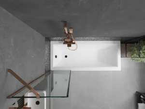 MEXEN/S - Next vaňová zástena FIX 50 x 150, čierna dekor, růžové zlato 895-050-000-00-70-60