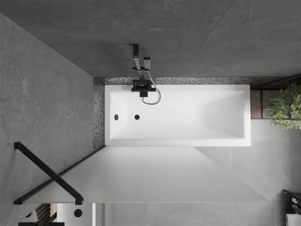 MEXEN/S - Next vaňová zástena FIX 100 x 150, mrazené sklo, čierna 895-100-000-00-30-70