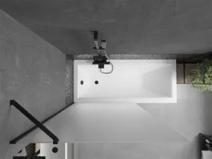 MEXEN/S - Next vaňová zástena FIX 100 x 150, mrazené sklo, čierna 895-100-000-00-30-70