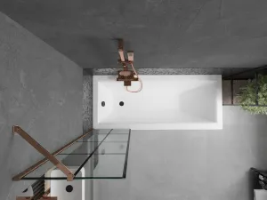 MEXEN/S - Next vaňová zástena FIX 50 x 150, čierna dekor, růžové zlato 895-050-000-00-77-60