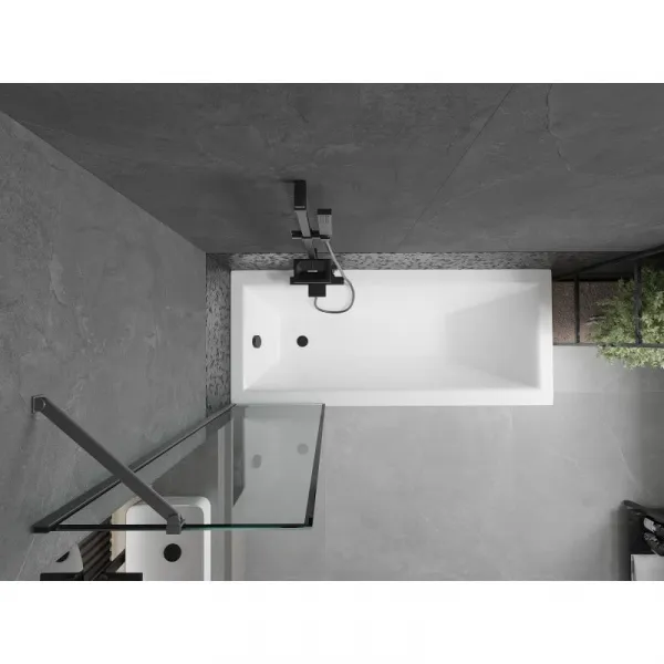 MEXEN/S - Next vaňová zástena FIX 50 x 150, čierna vzor, grafit metal 895-050-000-00-70-95