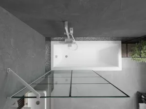MEXEN/S - Next vaňová zástena FIX 100x150, čierny dekor, biela 895-100-000-00-77-20