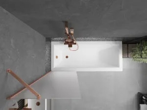 MEXEN/S - Next vaňová zástena FIX 60 x 150, dekor, meď kartáčovaná 895-060-000-00-30-65