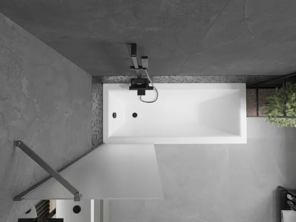 MEXEN/S - Next vaňová zástena FIX 60 x 150, dekor, grafit kartáčovaná 895-060-000-00-30-66