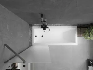 MEXEN/S - Next vaňová zástena FIX 60 x 150, dekor, grafit kartáčovaná 895-060-000-00-30-66