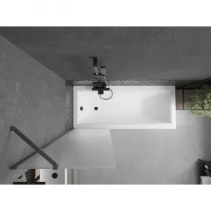 MEXEN/S - Next vaňová zástena FIX 60 x 150, dekor, grafit metal 895-060-000-00-30-95