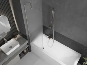 MEXEN/S - Next vaňová zástena FIX 60 x 150, dekor, nikel kartáčovaná 895-060-000-00-30-97