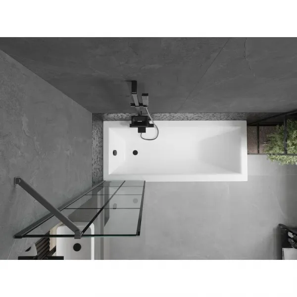MEXEN/S - Next vaňová zástena FIX 50 x 150, čierna vzor, grafit metal 895-050-000-00-77-95