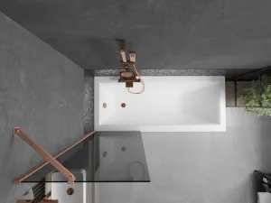 MEXEN/S - Next vaňová zástena FIX 60 x 150, grafit, meď kartáčovaná 895-060-000-00-40-65