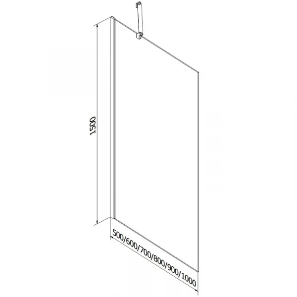 MEXEN/S - Next vaňová zástena FIX 70 x 150, transparent, grafit metal 895-070-000-00-00-95