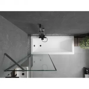 MEXEN/S - Next vaňová zástena FIX 70 x 150, čierna vzor, grafit metal 895-070-000-00-70-95