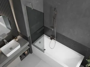 MEXEN/S - Next vaňová zástena FIX 60 x 150, grafit, nikel kartáčovaná 895-060-000-00-40-97