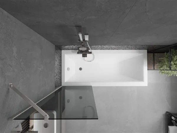 MEXEN/S - Next vaňová zástena FIX 60 x 150, grafit, nikel kartáčovaná 895-060-000-00-40-97
