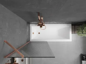 MEXEN/S - Next vaňová zástena FIX 70 x 150, prúžky, meď kartáčovaná 895-070-000-00-09-65