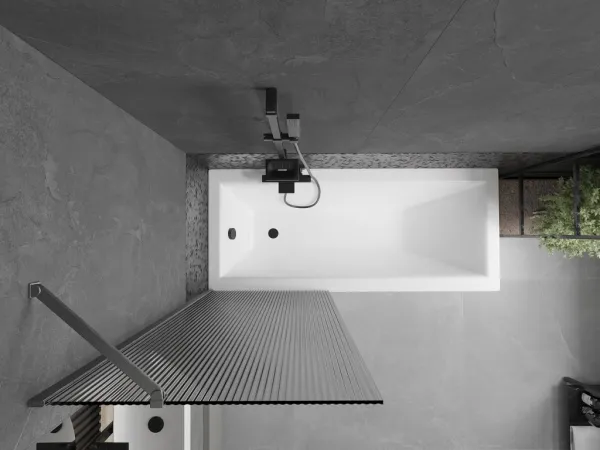 MEXEN/S - Next vaňová zástena FIX 70 x 150, prúžky, grafit kartáčovaná 895-070-000-00-09-66