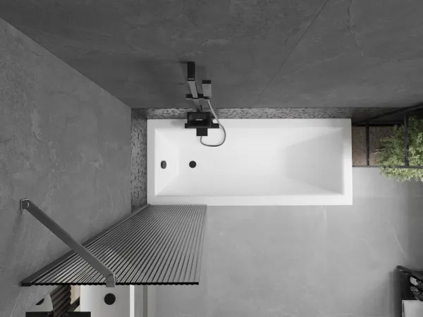 MEXEN/S - Next vaňová zástena FIX 50 x 150, prúžky, grafit kartáčovaná 895-050-000-00-09-66