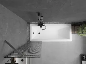 MEXEN/S - Next vaňová zástena FIX 50 x 150, prúžky, grafit kartáčovaná 895-050-000-00-09-66