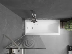 MEXEN/S - Next vaňová zástena FIX 70 x 150, prúžky, nikel kartáčovaná 895-070-000-00-09-97