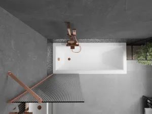 MEXEN/S - Next vaňová zástena FIX 60 x 150, prúžky, meď kartáčovaná 895-060-000-00-09-65