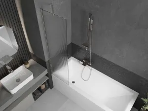 MEXEN/S - Next vaňová zástena FIX 50 x 150, prúžky, nikel kartáčovaná 895-050-000-00-09-97