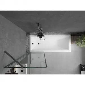 MEXEN/S - Next vaňová zástena FIX 60 x 150, čierna vzor, grafit metal 895-060-000-00-70-95