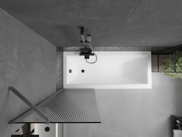 MEXEN/S - Next vaňová zástena FIX 60 x 150, prúžky, grafit kartáčovaná 895-060-000-00-09-66