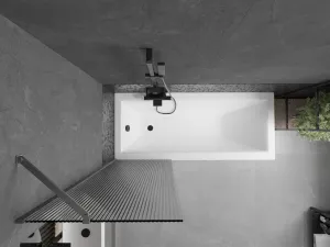MEXEN/S - Next vaňová zástena FIX 60 x 150, prúžky, grafit kartáčovaná 895-060-000-00-09-66