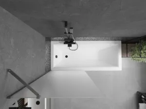 MEXEN/S - Next vaňová zástena FIX 80 x 150, dekor, grafit kartáčovaná 895-080-000-00-30-66