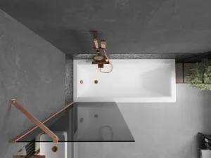 MEXEN/S - Next vaňová zástena FIX 70 x 150, grafit, meď kartáčovaná 895-070-000-00-40-65