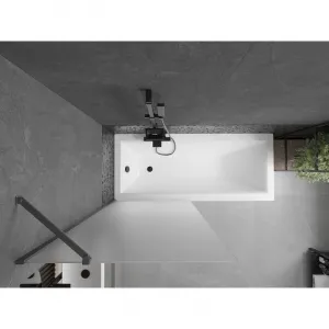 MEXEN/S - Next vaňová zástena FIX 80 x 150, dekor, grafit metal 895-080-000-00-30-95