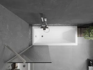 MEXEN/S - Next vaňová zástena FIX 60 x 150, prúžky, nikel kartáčovaná 895-060-000-00-09-97