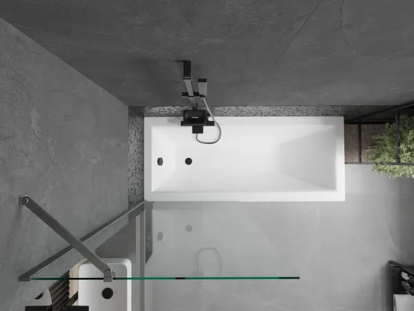 MEXEN/S - Next vaňová zástena FIX 80 x 150, transparent, grafit kartáčovaná 895-080-000-00-00-66