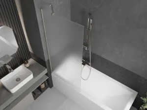 MEXEN/S - Next vaňová zástena FIX 80 x 150, dekor, nikel kartáčovaná 895-080-000-00-30-97