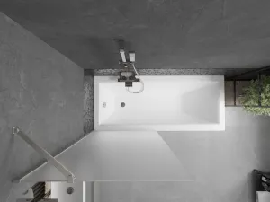 MEXEN/S - Next vaňová zástena FIX 80 x 150, dekor, nikel kartáčovaná 895-080-000-00-30-97