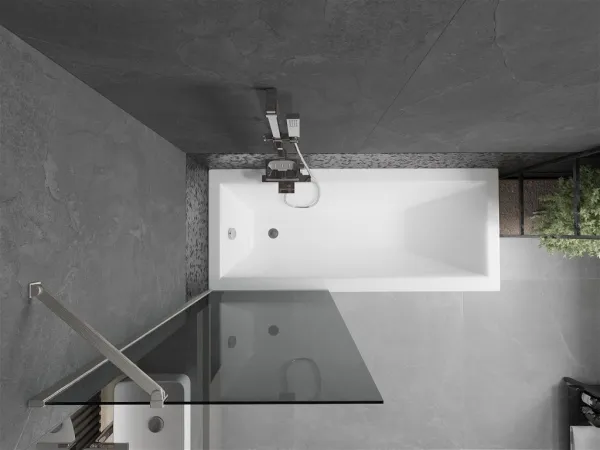 MEXEN/S - Next vaňová zástena FIX 70 x 150, grafit, nikel kartáčovaná 895-070-000-00-40-97