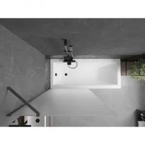 MEXEN/S - Next vaňová zástena FIX 90 x 150, dekor, grafit metal 895-090-000-00-30-95