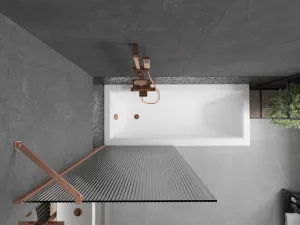 MEXEN/S - Next vaňová zástena FIX 80 x 150, prúžky, meď kartáčovaná 895-080-000-00-09-65