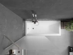 MEXEN/S - Next vaňová zástena FIX 90 x 150, dekor, nikel kartáčovaná 895-090-000-00-30-97