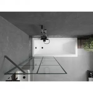 MEXEN/S - Next vaňová zástena FIX 80 x 150, čierna vzor, grafit metal 895-080-000-00-77-95