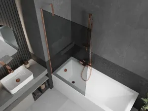 MEXEN/S - Next vaňová zástena FIX 90 x 150, grafit, meď kartáčovaná 895-090-000-00-40-65