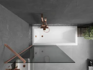 MEXEN/S - Next vaňová zástena FIX 90 x 150, grafit, meď kartáčovaná 895-090-000-00-40-65