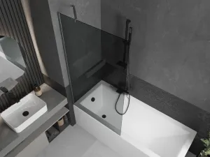 MEXEN/S - Next vaňová zástena FIX 90 x 150, grafit, grafit kartáčovaná 895-090-000-00-40-66