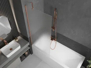 MEXEN/S - Next vaňová zástena FIX 80 x 150, dekor, meď kartáčovaná 895-080-000-00-30-65