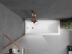 MEXEN/S - Next vaňová zástena FIX 80 x 150, dekor, meď kartáčovaná 895-080-000-00-30-65