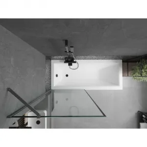 MEXEN/S - Next vaňová zástena FIX 80 x 150, čierna vzor, grafit metal 895-080-000-00-70-95