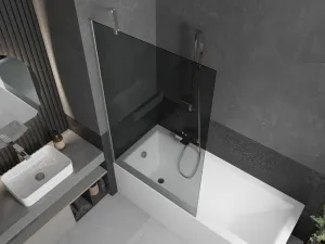 MEXEN/S - Next vaňová zástena FIX 100 x 150, grafit, nikel kartáčovaná 895-100-000-00-40-97