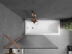 MEXEN/S - Next vaňová zástena FIX 90 x 150, prúžky, meď kartáčovaná 895-090-000-00-09-65